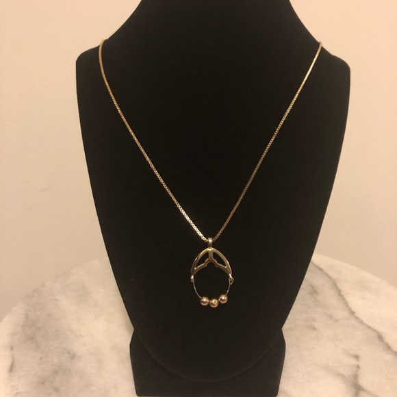 🌕Citation Gold tone necklace with gold tone beads - Picture 6 of 6